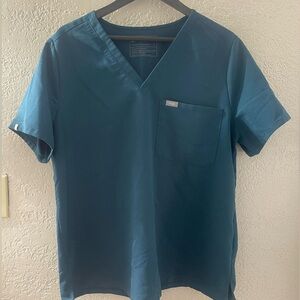 Figs Women's Teal One-Pocket Scrub Top Size XLARGE